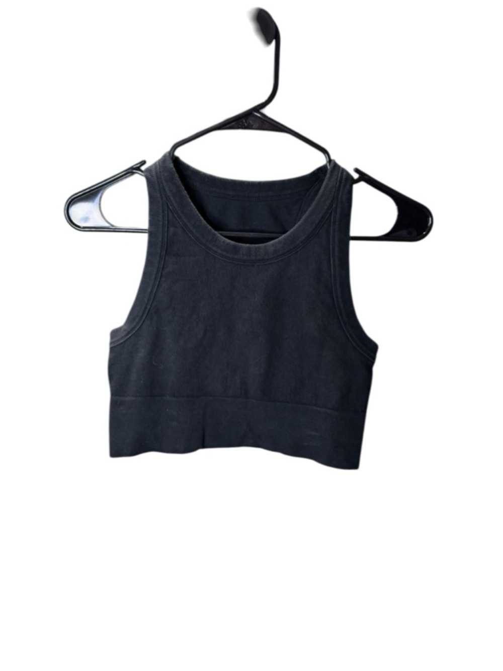 Women's Alo Black Ribbed Racerback Sports Bra S